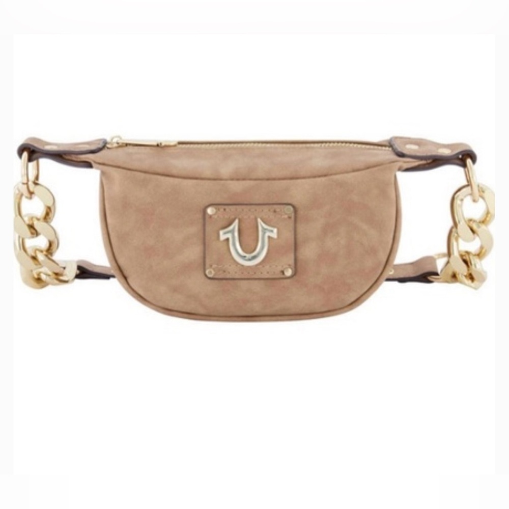 EUC True Religion Tan Bag Mini Shoulder Bag with Adjustable Chain Strap, Camel - Picture 2 of 6